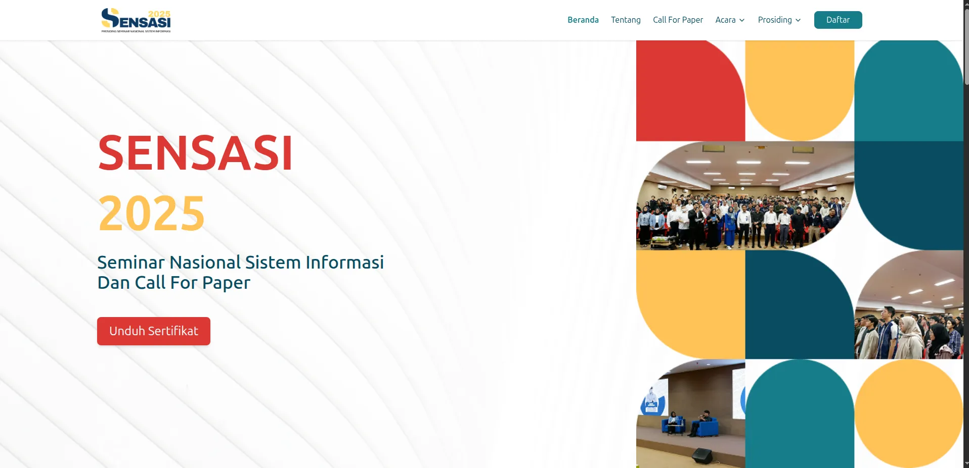 SENSASI 2025 seminar website homepage